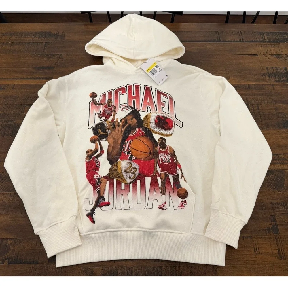 Jordan Flight Fleece Graphic Pullover Hoodie Sail HJ4396-133 Size Small $110 NWT